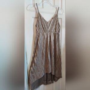 Elegant High Low Dress in Shimmering Gold